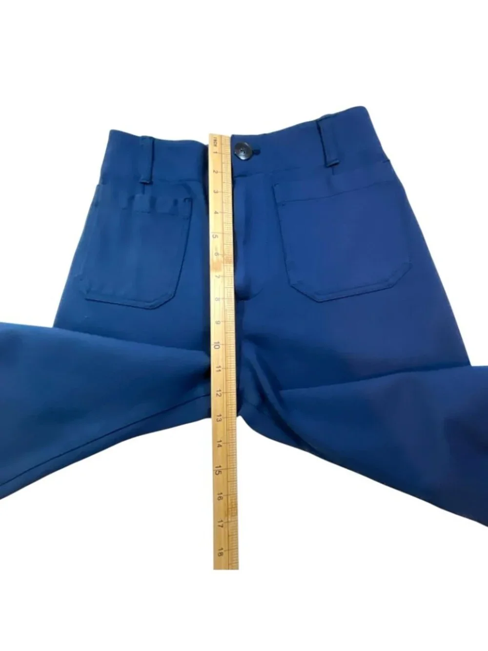 Maeve The Colette Pants Womens 27 Blue Cropped Wide Leg Ponte Stretch Trousers